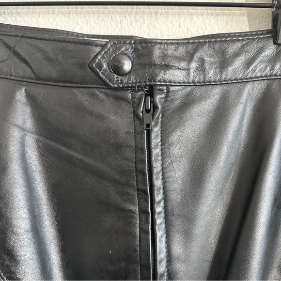 Vintage Lela leather long black midi skirt - Picture 7 of 11